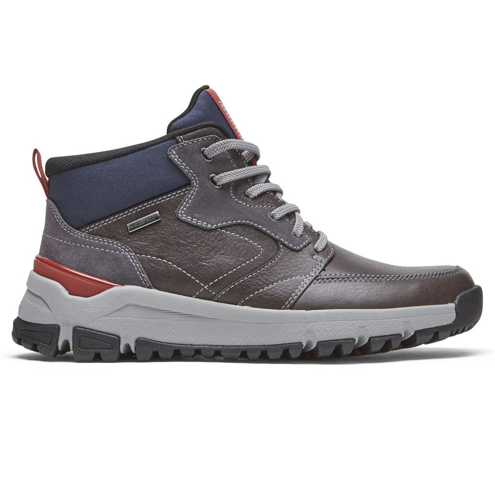 Stivali Rockport Uomo - Glastonbury Mid Waterproof - Grigie Scuro - EKBXNRT-07